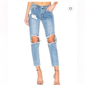 Superdown Angie girlfriend jeans in mid wash